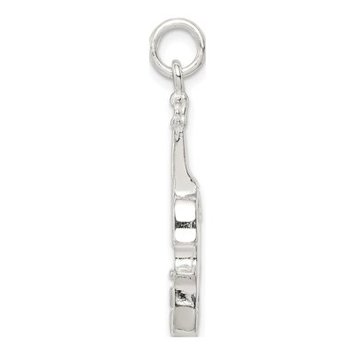 Sterling Silver 3D Violin Pendant – view 3