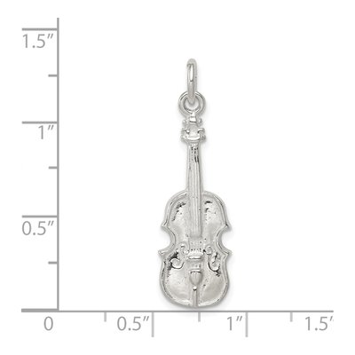 Sterling Silver 3D Violin Pendant – view 4