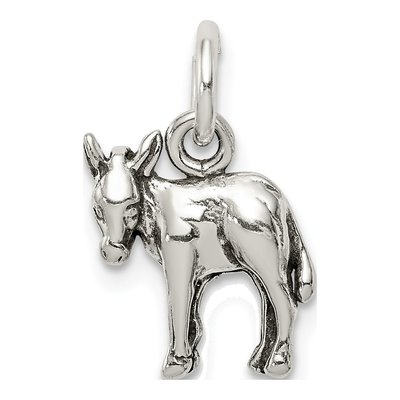 Sterling Silver Antiqued 3D Donkey Charm