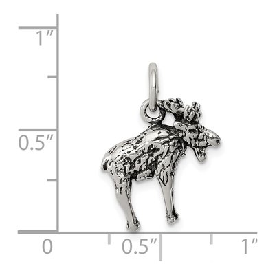 Sterling Silver Antiqued Moose Pendant – view 5