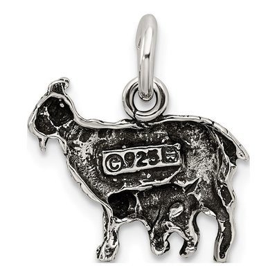 Sterling Silver Antiqued Goat Pendant – view 4