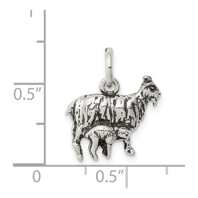 Sterling Silver Antiqued Goat Pendant – view 5