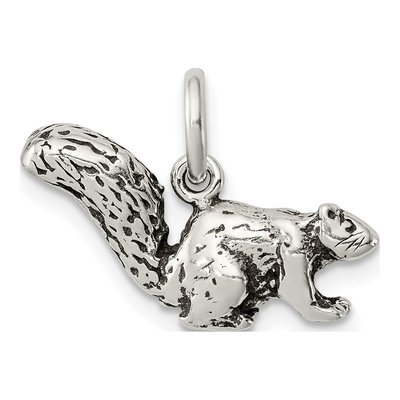 Sterling Silver Antiqued Squirrel Charm