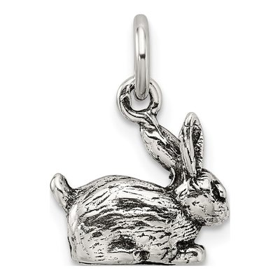 Sterling Silver Antiqued 3D Rabbit Charm – view 4