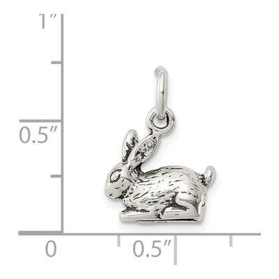 Sterling Silver Antiqued 3D Rabbit Charm – view 5