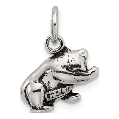 Sterling Silver Antiqued Panda Bear Charm – view 4