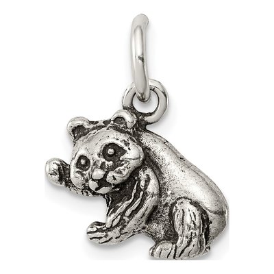 Sterling Silver Antiqued Panda Bear Charm