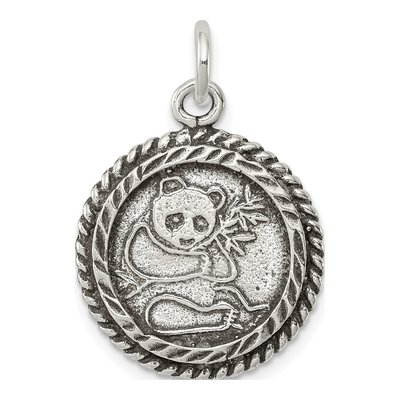 Sterling Silver Antiqued Panda Bear Charm