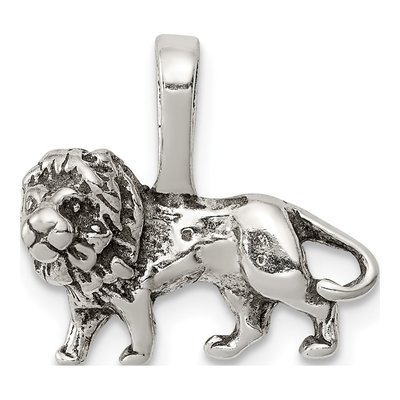 Sterling Silver Antiqued Lion Pendant