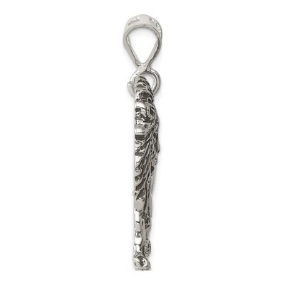 Sterling Silver Antiqued Lion Pendant – view 3