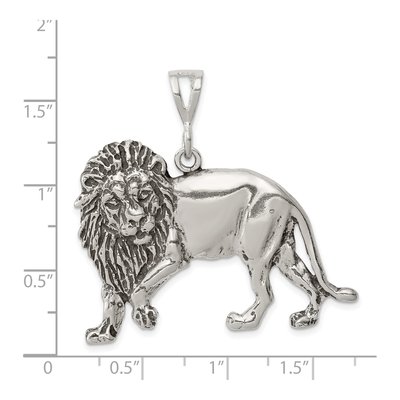 Sterling Silver Antiqued Lion Pendant – view 4
