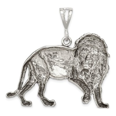 Sterling Silver Antiqued Lion Pendant – view 5