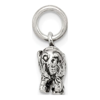 Sterling Silver Antiqued Elephant Charm – view 3