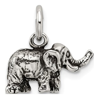 Sterling Silver Antiqued Elephant Charm – view 4