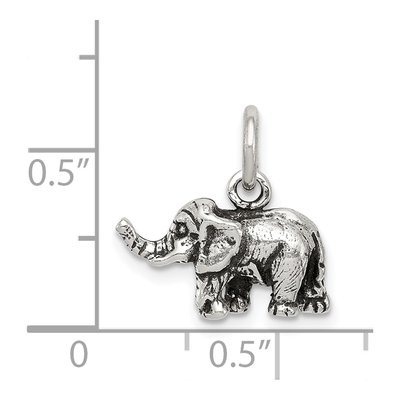 Sterling Silver Antiqued Elephant Charm – view 5