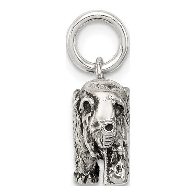 Sterling Silver Antiqued 3D Elephant Charm – view 3