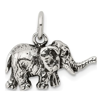 Sterling Silver Antiqued 3D Elephant Charm – view 4
