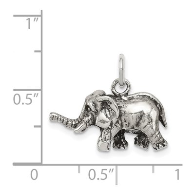 Sterling Silver Antiqued 3D Elephant Charm – view 5
