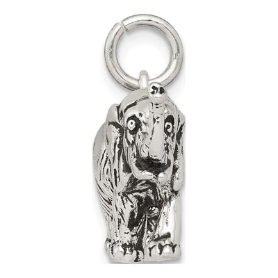 Sterling Silver Antiqued Elephant Charm – view 3