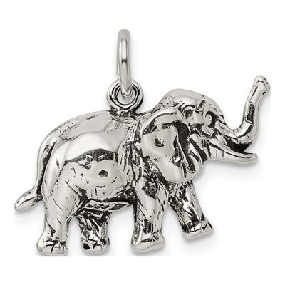 Sterling Silver Antiqued Elephant Charm – view 4