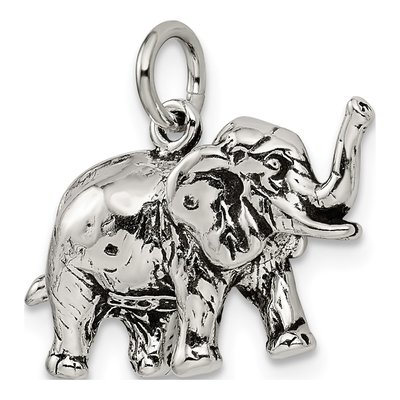 Sterling Silver Antiqued Elephant Charm – view 6
