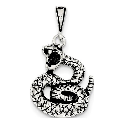 Sterling Silver Antiqued Snake Charm
