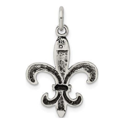 Sterling Silver Antiqued Fleur de Lis Charm – view 4