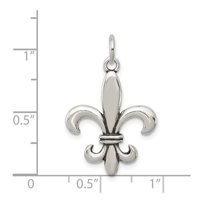 Sterling Silver Antiqued Fleur de Lis Charm – view 5