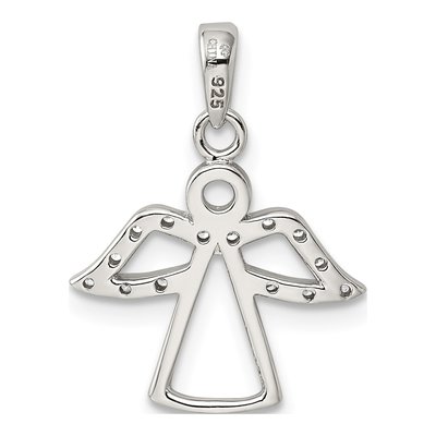 Sterling Silver CZ Girls' Angel Pendant – view 4
