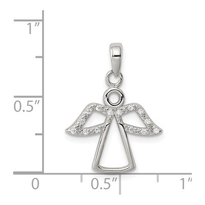 Sterling Silver CZ Girls' Angel Pendant – view 5