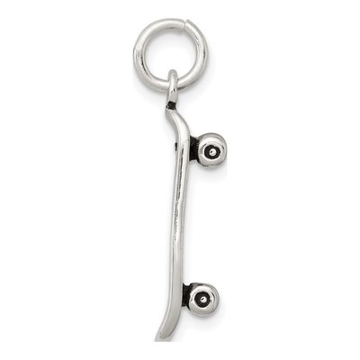 Sterling Silver Antiqued Skateboard Charm – view 3