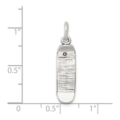Sterling Silver Antiqued Skateboard Charm – view 4