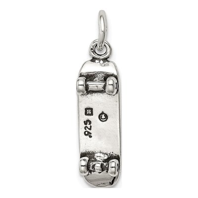 Sterling Silver Antiqued Skateboard Charm – view 5