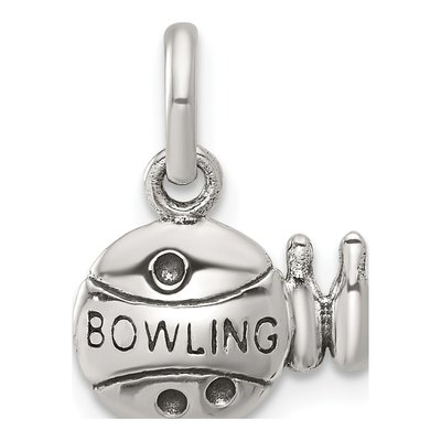 Sterling Silver Bowling Ball Pins Charm