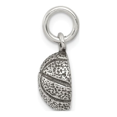 Sterling Silver Antiqued Basketball Charm – view 3