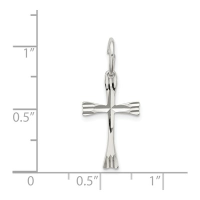 Sterling Silver Diamond-Cut Cross Pendant – view 4