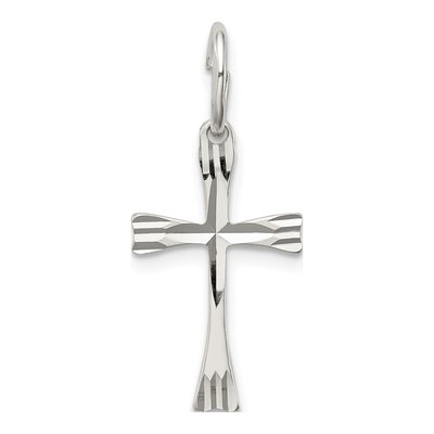 Sterling Silver Diamond-Cut Cross Pendant