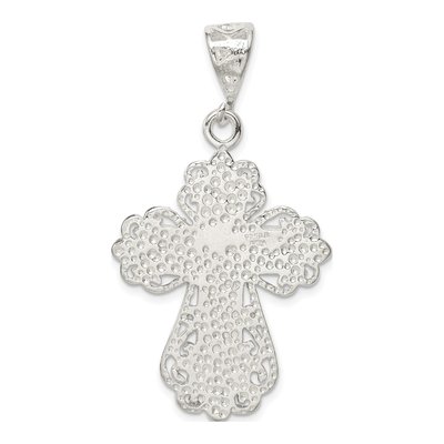 Sterling Silver Diamond-Cut Cross Pendant – view 5