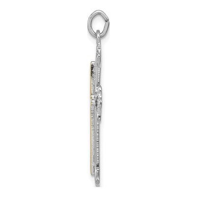 Sterling Silver Budded Cross Pendant – view 3