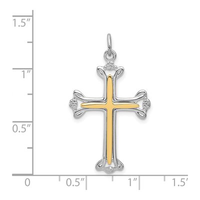 Sterling Silver Budded Cross Pendant – view 4