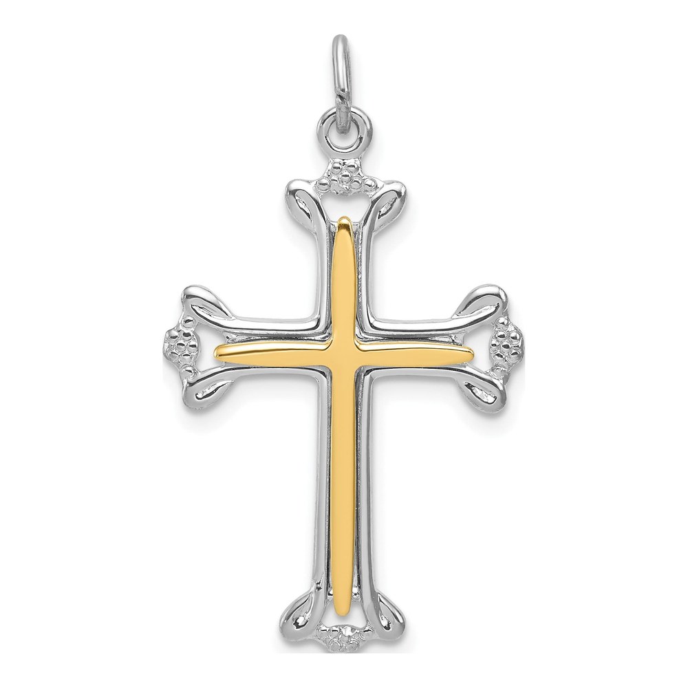 Sterling Silver Budded Cross Pendant
