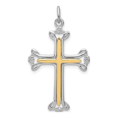 Sterling Silver Budded Cross Pendant
