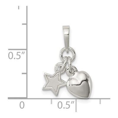 Sterling Silver Heart Star for Kids Pendant – view 4