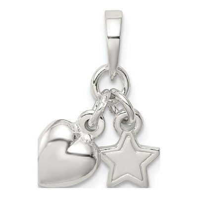 Sterling Silver Heart Star for Kids Pendant – view 5