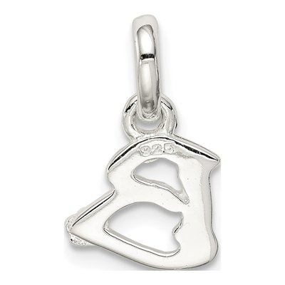 Sterling Silver Kids' Enamel Letter B Pendant – view 5