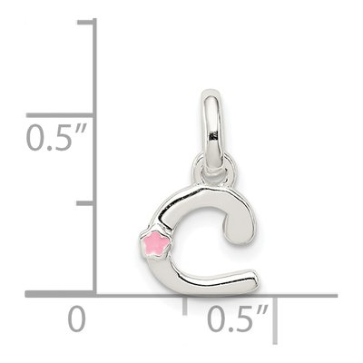 Sterling Silver Enamel for Kids Letter C Pendant – view 4