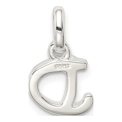 Sterling Silver Kids' Enamel Letter D Pendant – view 5