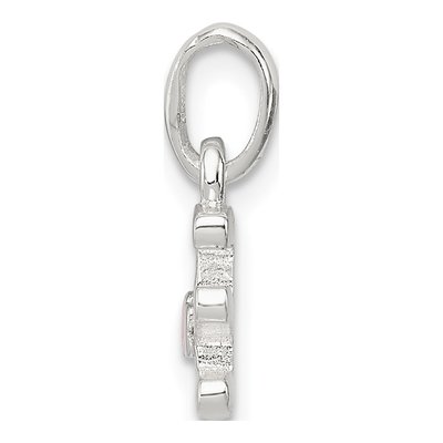 Sterling Silver Enamel for Kids Letter E Pendant – view 3