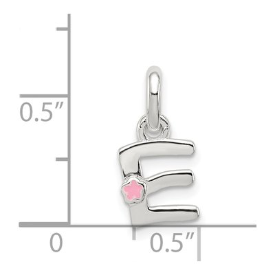 Sterling Silver Enamel for Kids Letter E Pendant – view 5