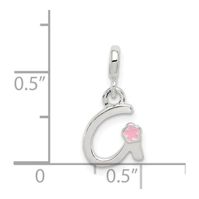 Sterling Silver Enamel Letter G Pendant – view 5
